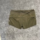 Lululemon Speed Up Shorts 2 5  Women s Size 6 Olive Green Running Athletic Short