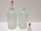 4 Pack Of 8oz  240ml  Plastic Boston Round Squeeze Bottles   Yorker Caps Ldpe