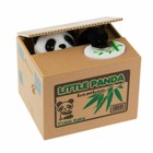 Panda Stealing Coin Money Cat Penny Cents Piggy Bank Saving Box Kids Gift