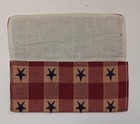 Civil War Fabric Wallet Red Tan Blue Star Sewn Period Handcrank Civilian Soldier