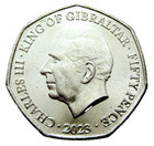 Gibraltar 2023 50 Pence  King Charles Iii Coronation - Westminster Abbey Unc