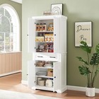 71   Wood Kitchen Pantry Storage Cabinet With Drawer   Doors   Cupboard White