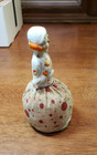 Antique German Porcelain Flapper Dancer Orange Deco Half Doll Pincushion  4 5 