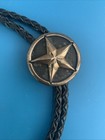 Vtg Rdm Randall Moore Sterling Silver Texas Star Bolo Tie Signed W  Sterling Tip