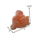 Buddha Figurine Carved Rose Quartz Gemstone Sculpture Old Vintage Oriental Decor