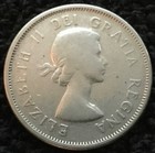 1956 Canada Quarter 25 Cents  800 Silver Coin Km  52