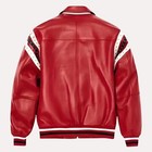 Men s Bomber Encrusted Plush Handmade Genuine Cowhide Leather Varsity Jacket