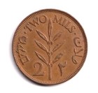British Mandate - Palestine 2 Mils Coin  Year 1945 Vf