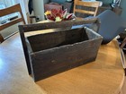 Vtg Handmade Wooden Tool Carrier caddy tote Primitive farmhouse Country W handle