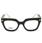 Fendi Fendigraphy Hobo Logo 50065 001 Black Gold Eyeglasses Frame 50mm Fe50065i
