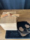 Japanese Black Lacquer Natsume Tea Caddy Aoi Leaf Maki-e With Box