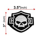 Harley Davidson Biker Patch 3 X 3 5    Embroidered Skull Iron On Sew On Mc Badge