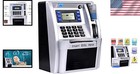 Atm Piggy Bank For Kids Adults  Card Access  Coin Recognition  Black