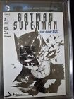 Batman Superman  1 Cgc 9 8 Ss Signed   Sketch By Jae Lee   Original Art      