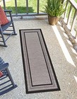 Outdoor Border Collection Area Rug - Multi Border  2  7  X 10  Runner