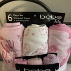 New Bebe Baby 6piece Set 3 Hooded Towels   3 Wash Clothes Pink Colors