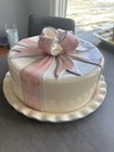 Vintage Ribbons And Bows 1996 Cake Plate And Dome Alabaster For Portugal Ceramic
