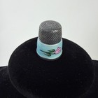 Vintage Sterling Silver 925 Guilloche Enamel Pink Tulip Floral Thimble Blue
