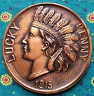 1915 Large Copper Souvenir Lucky Penny Panama Pacific Exposition San Francisco