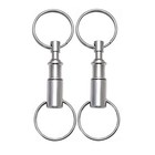 20pcs Pull Apart Snap Lock Dual Key Ring Quick Release Detachable Keychain