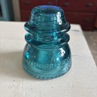 Vtg Hemingray-42 Aqua Blue Glass Insulator Telegraph Power Pole Made In Usa