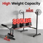 Adjustable Weight Bench Set With Removable Rowing Leg Catch  880lbs Foldable    