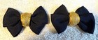 Fancy Bows With Gold Color Metal Clips For Shoes  2 Pieces   Color  Black Bows
