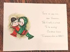 Vintage Snow Couple Christmas Greeting Card Wenv Glitter Unused 1950s To Grandma