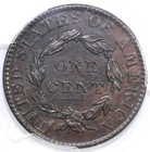 1830 1c Large Letters N-8 Coronet Or Matron Head Large Cent Pcgs Au 55