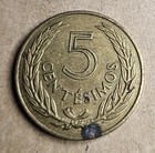 1960 Uruguay 5 Five Centesimos - Nickel Brass Coin - South America - World Coin