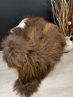 Icelandic Sheepskin Rug Pet Bed Chair Thrown Genuine Blanket Black Brown Pelt