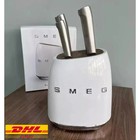 Smeg 7-piece Knife Block Set Stainless Steel Ivory White Color New Dhl Express