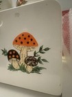 Ekco  merry Mushroom  Large Vintage retro White Mushroom Metal Bread Box