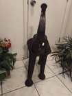 Pre-owned Beautiful Safari Dark Brown Elephant Statue Figurine With One Tusk