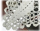 Vtg Handmade White Crocheted Lace Doily Square Arrowhead Design 10  Granny Core