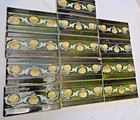 Tile England Vintage Porcelain Striped Flower Design Architecture Collectib 13pc