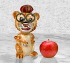 Vintage Porcelain Lion Pin Cushion Scissor Sewing Tool Holder