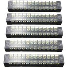 5pcs Dual Row 12 Positions Screw Terminal Electric Barrier Strip Block 600v 15a