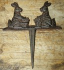 Cast Iron Bunny Sign Garden Stake Home Decor Rabbit Plaque Easter Basket Spring