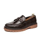 Mens Tassels Faux Leather Loafers Formal Driving Casual Leisure Round Toe Shoes