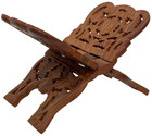 Vintage Hand Carved Wooden Folding Book Holder Bible Display Stand Made In India