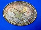 Mixed Metal Eagle Made In The Usa Flowers Leaves W Brand Vintage Belt Buckle