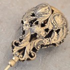 Antique Brass Victorian Ornate Hat Pin Organic Form Large Amber Crystal Hatpin