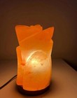 Himalayan Salt Rose Flower Shape Lamp  Salt Ionizer  Dimmer Switch  Decor