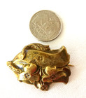 Victorian Art Nouveau Brass Repousse   Sash Pin C-catch Clasp
