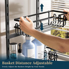 Over The Door Shower Caddy - 4 Tier Adjustable Hanging Shower Organizer Shelf Wi