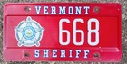 Rare One Of A Kind 1997 1998 Vermont Sheriff License Plate 2-sided 