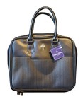 Bible Cover Amazing Grace Cross Black Faux Leather Xxl New With Handles