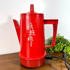 Vintage Regal Poly Perk Atomic Poppy Red 8 Cup Coffee Percolator Maker Mcm
