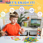 142pcs Wooden Pattern Blocks Montessori Smart Sticks Wooden Tangram Puzzle Stem